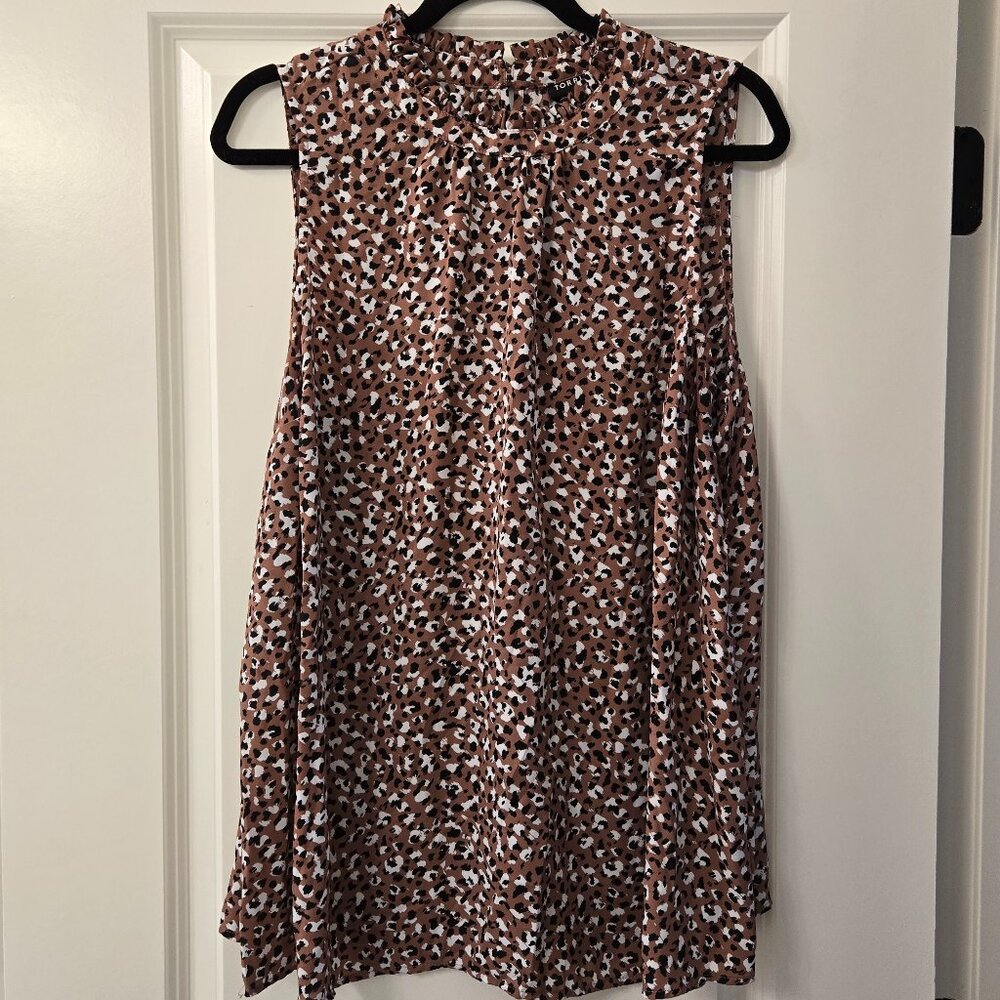 NWOT ✨ Torrid Leopard Walnut Sleeveless Blouse - Size 2